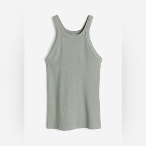 Womens h&m sage green tanktop ribbed XS
